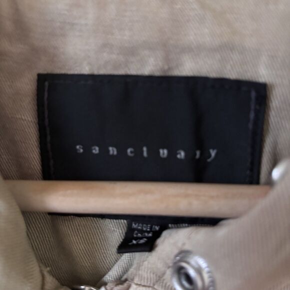 Sanctuary Womens Spring Parka Utility Jacket  XS Tan Outdoors Classic Athleisure - Picture 3 of 11